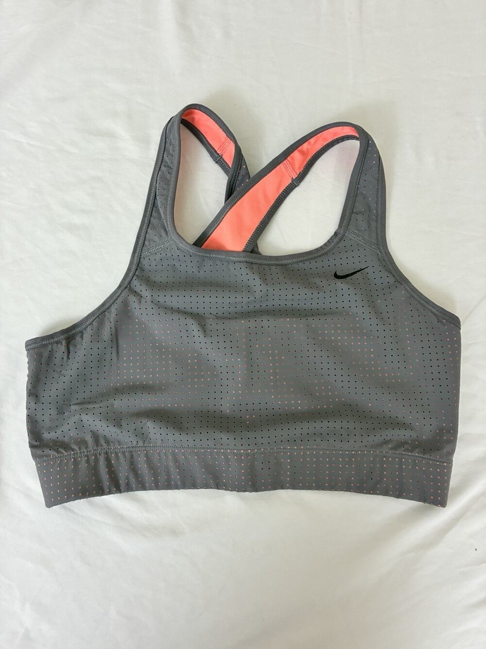 Nike size XL Gray & Coral Sports Bra